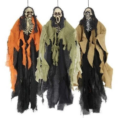 4x Horror skeletten hangdecoratie Halloween van 60 cm
