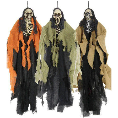 4x Horror skeletten hangdecoratie Halloween van 60 cm