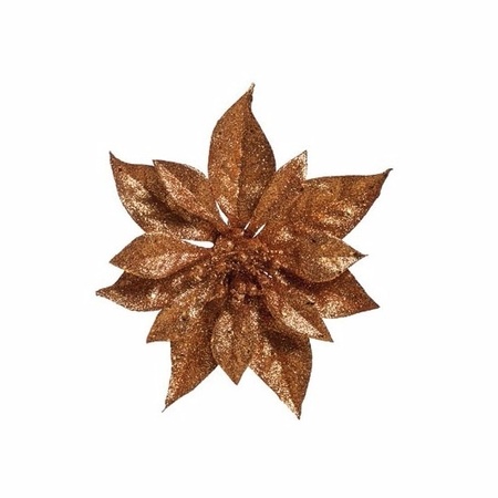 4x Christmas tree decoration flower copper 18 cm