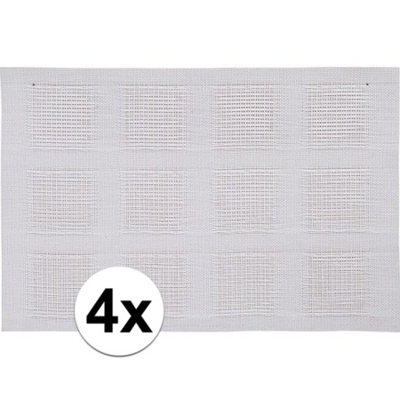 4x Placemats wit geweven/gevlochten 45 x 30 cm