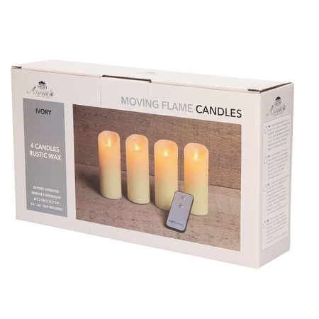 4x pcs led candles ivory white D5,2 x H12,5 cm