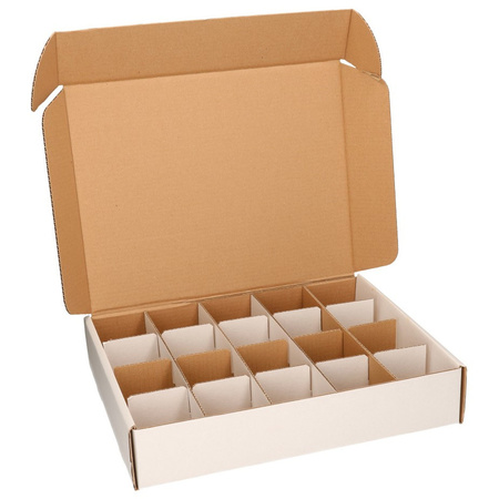 4x pieces sorting boxes with 20x 8 cm compartments