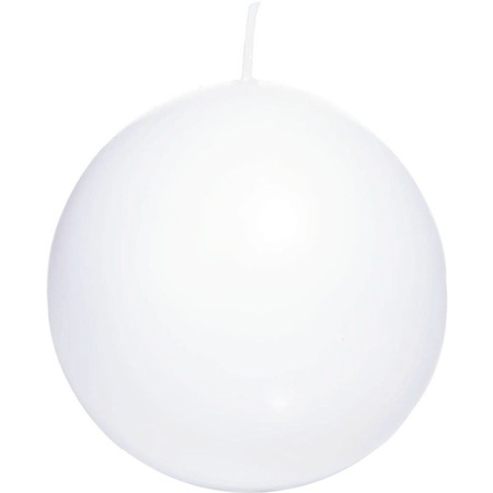 4x White sphere/ball candle 7 cm 46 hours