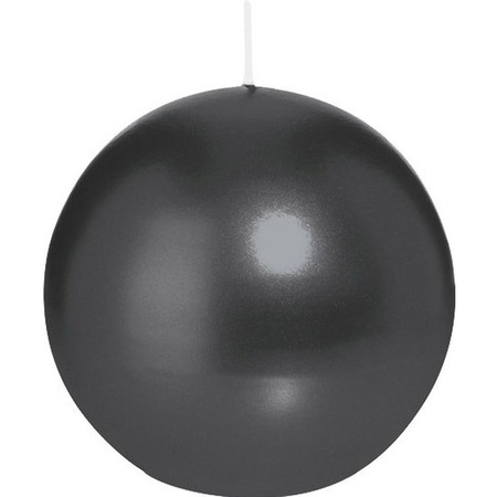 4x Black sphere/ball candle 7 cm 46 hours