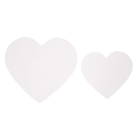 50x Decoration white cardboard hearts 50 pcs