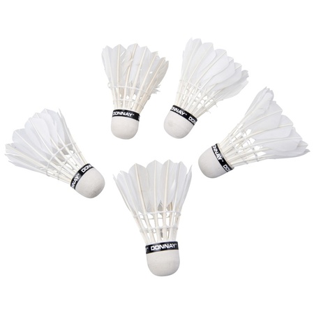 5x Feather badminton shuttles white