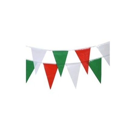 5x Flag line green/red/white 4 meter