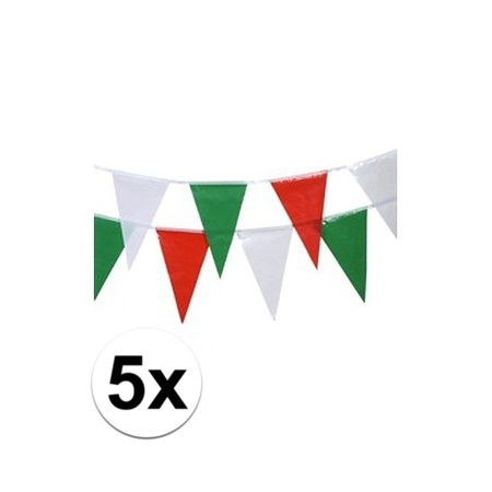 5x Flag line green/red/white 4 meter