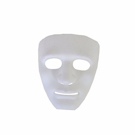6 plastic ghost face masks