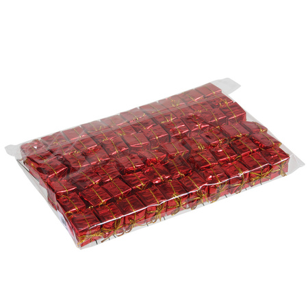 60x pcs decoration picks giftboxes red 2,5 cm