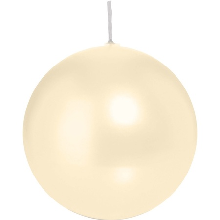 6x Cream white sphere/ball candle 8 cm 25 hours