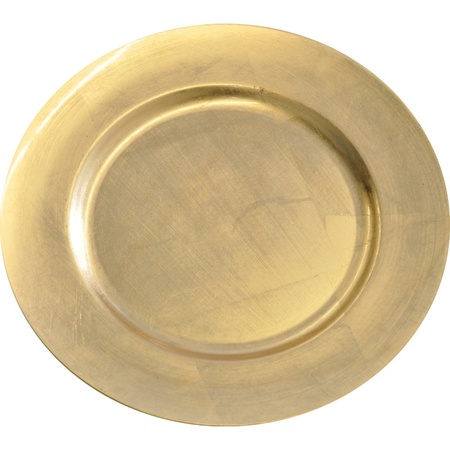 6x Dinner charger plates/platters gold glimmend 33 cm round