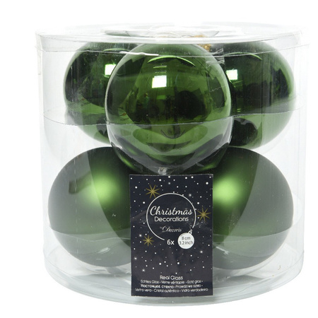 Groot pakket glazen kerstballen 50x donkergroen glans/mat 4-6-8 cm met piek mat
