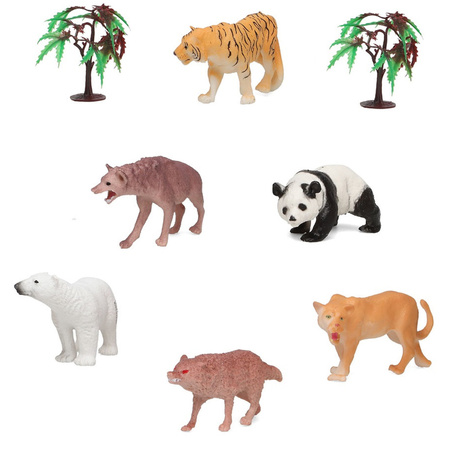 6x Plastic safari animals toys for children