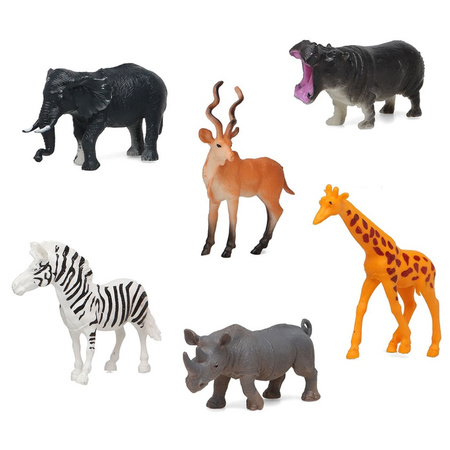 6x Plastic safari animals toys for children