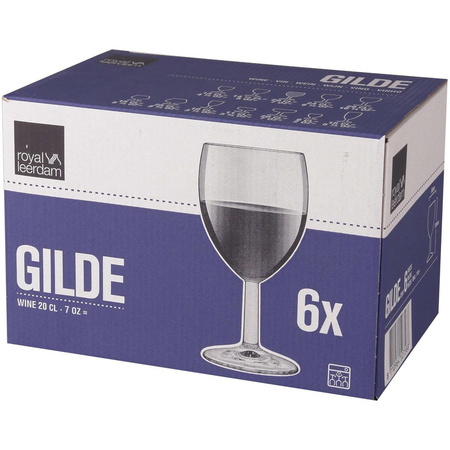 6x Wineglasses for red wine 200 ml Gilde