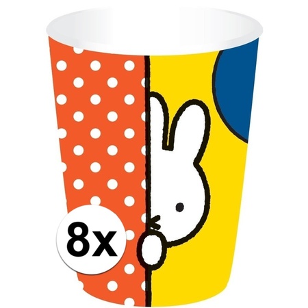 8x Miffy party theme cups 200 ml