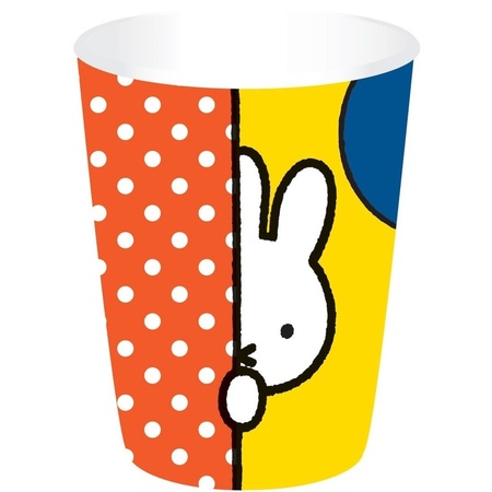 8x Miffy party theme cups 200 ml