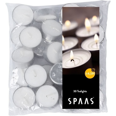 90x White tealights candles 4.5 hours in bag