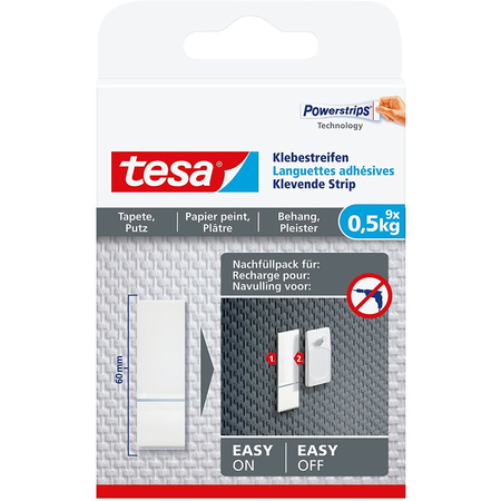 9x Tesa Powerstrips voor behang/pleister klusbenodigdheden
