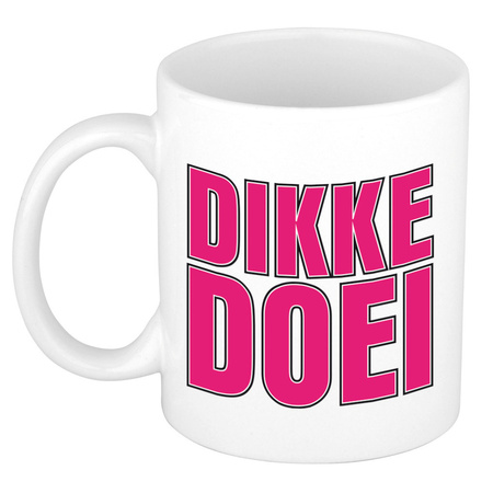 Dikke doei parting gift mug - pink - 300 ml - ceramic