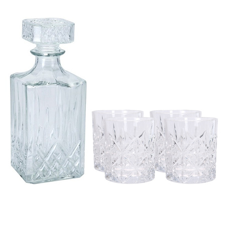 Atmos Fera glass whisky/water decanter 900 ml crystal with 4x luxery whisky glasses 230 ml