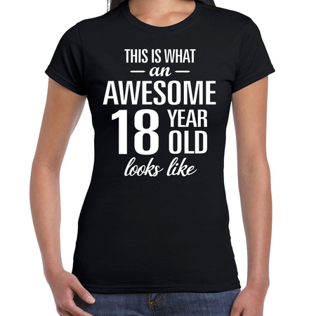 Awesome 18 year t-shirt black for women