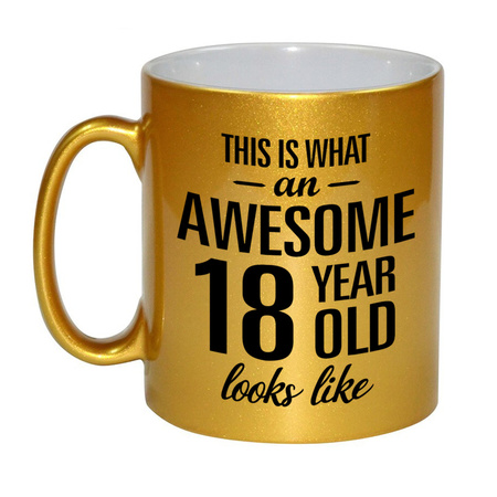 Awesome 18 year golden mug 330 ml