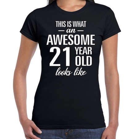 Awesome 21 year t-shirt black for women