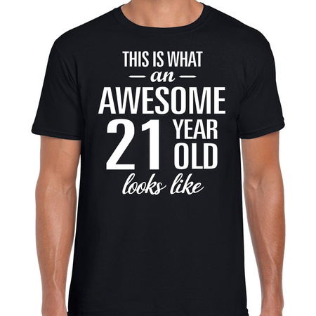 Awesome 21 year t-shirt black for men