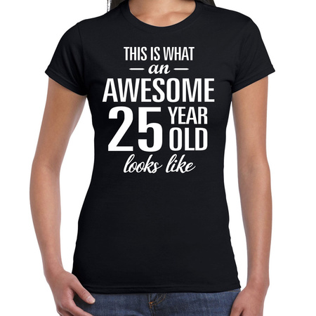 Awesome 25 year t-shirt black for women