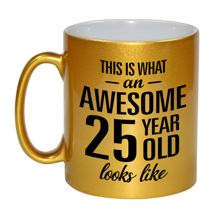 Awesome 25 year golden mug 330 ml