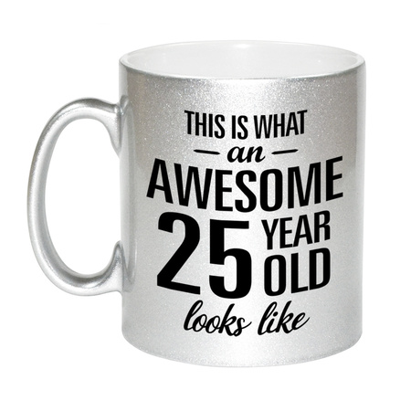 Awesome 25 year silver mug 330 ml