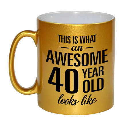 Awesome 40 year golden mug 330 ml