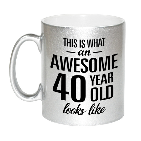 Awesome 40 year silver mug 330 ml