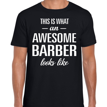 Awesome barber / barbier cadeau t-shirt zwart heren