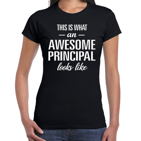 Awesome principal / geweldige directeur cadeau t-shirt zwart voor dames