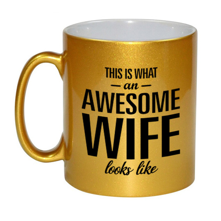 Awesome wife silver mug 330 ml