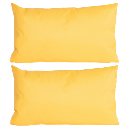 Bank/sier kussens voor binnen en buiten in de kleur geel 30 x 50 cm