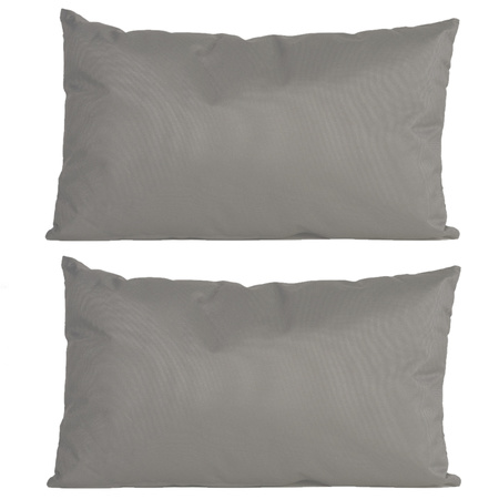 Bank/sier kussens voor binnen en buiten in de kleur grijs 30 x 50 cm