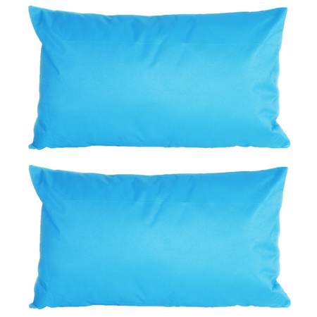Bank/sier kussens voor binnen en buiten in de kleur lichtblauw 30 x 50 cm