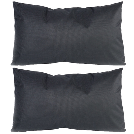 Bank/sier kussens voor binnen en buiten in de kleur zwart 30 x 50 cm