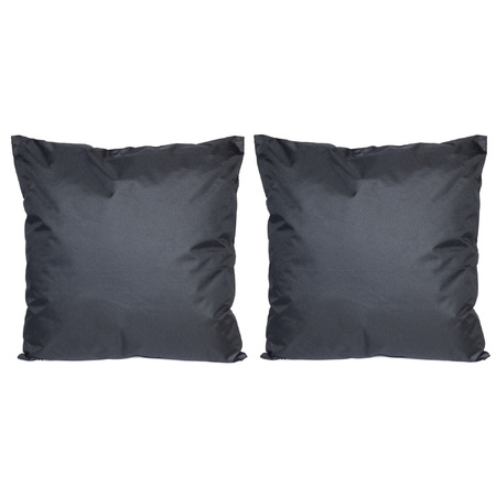 Bank/Sier kussens voor binnen en buiten in de kleur zwart 45 x 45 cm
