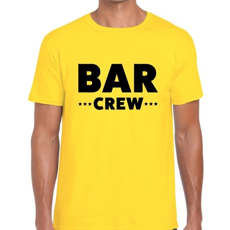 Bar crew / personeel tekst t-shirt geel heren