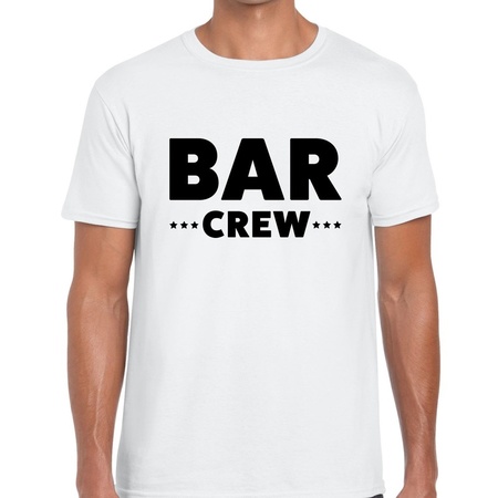 Bar crew / personeel tekst t-shirt wit heren