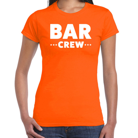 Bar Crew t-shirt voor dames - personeel/staff shirt - oranje