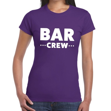 Bar Crew t-shirt voor dames - personeel/staff shirt - paars