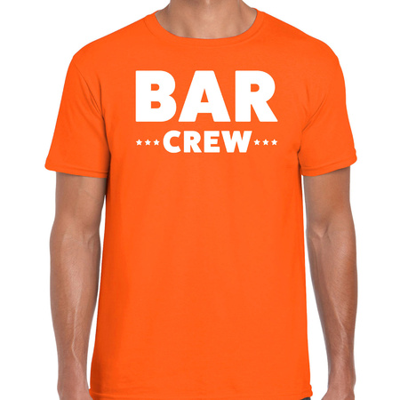 Bar Crew t-shirt voor heren - personeel/staff shirt - oranje