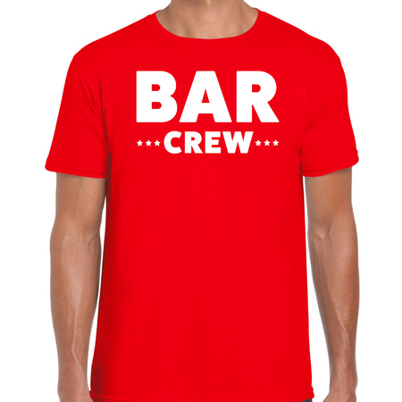 Bar Crew t-shirt voor heren - personeel/staff shirt - rood