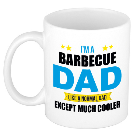 Barbecue dad mok / beker wit 300 ml - Cadeau mokken - Papa/ Vaderdag